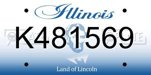K481569 Illinois License Plate