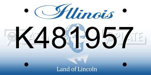 K481957 Illinois License Plate
