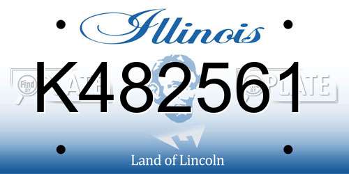 K482561 Illinois License Plate