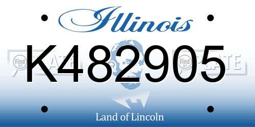 K482905 Illinois License Plate