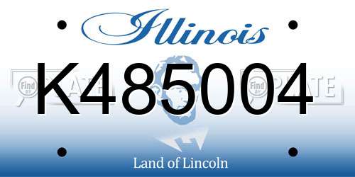 K485004 Illinois License Plate