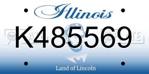 K485569 Illinois License Plate