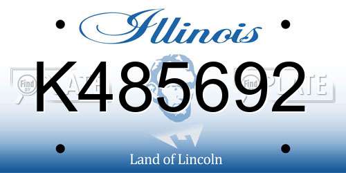 K485692 Illinois License Plate