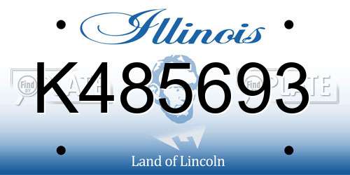 K485693 Illinois License Plate