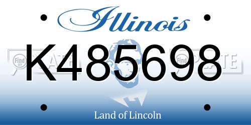 K485698 Illinois License Plate