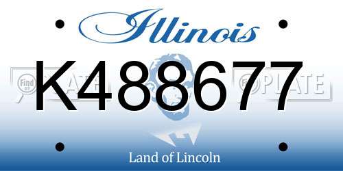 K488677 Illinois License Plate