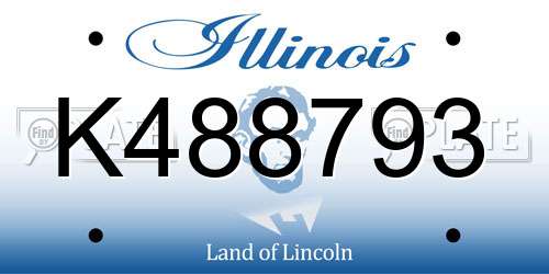 K488793 Illinois License Plate