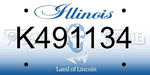 K491134 Illinois License Plate