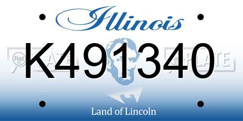 K491340 Illinois License Plate