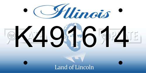 K491614 Illinois License Plate