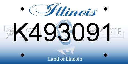 K493091 Illinois License Plate