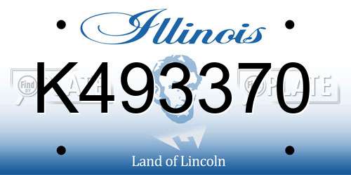 K493370 Illinois License Plate
