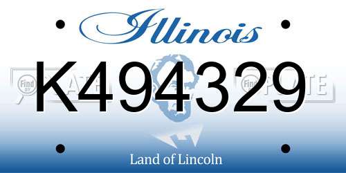 K494329 Illinois License Plate