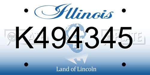 K494345 Illinois License Plate