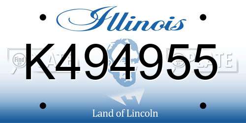 K494955 Illinois License Plate