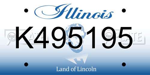 K495195 Illinois License Plate