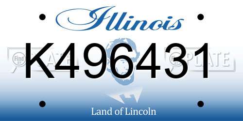 K496431 Illinois License Plate