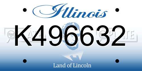 K496632 Illinois License Plate