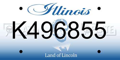 K496855 Illinois License Plate