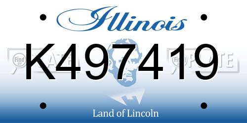 K497419 Illinois License Plate