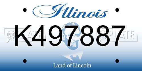 K497887 Illinois License Plate