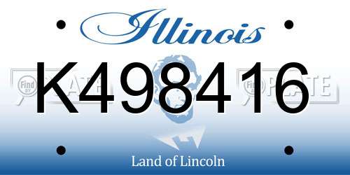 K498416 Illinois License Plate