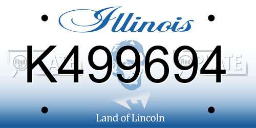 K499694 Illinois License Plate