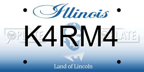 K4RM4 Illinois License Plate
