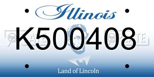 K500408 Illinois License Plate