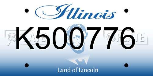 K500776 Illinois License Plate