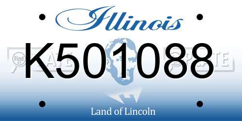 K501088 Illinois License Plate