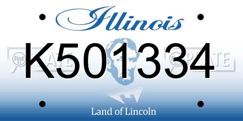 K501334 Illinois License Plate