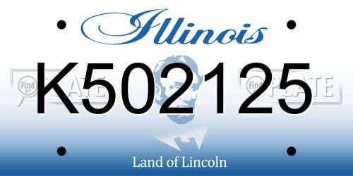K502125 Illinois License Plate