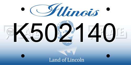 K502140 Illinois License Plate