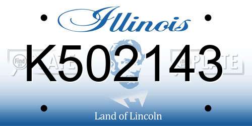 K502143 Illinois License Plate