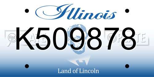 K509878 Illinois License Plate