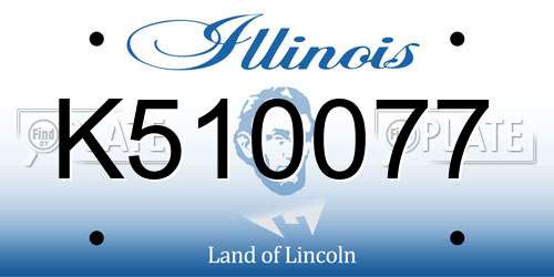 K510077 Illinois License Plate