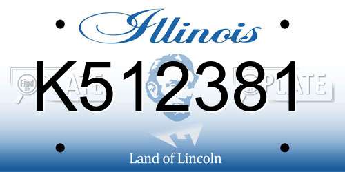 K512381 Illinois License Plate