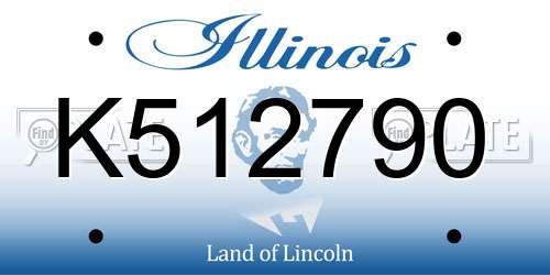 K512790 Illinois License Plate