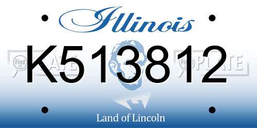 K513812 Illinois License Plate
