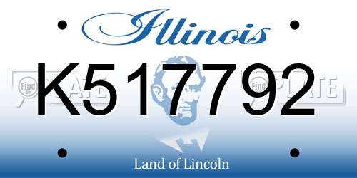 K517792 Illinois License Plate