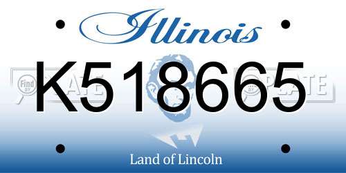 K518665 Illinois License Plate