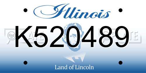 K520489 Illinois License Plate