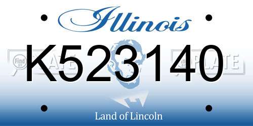 K523140 Illinois License Plate