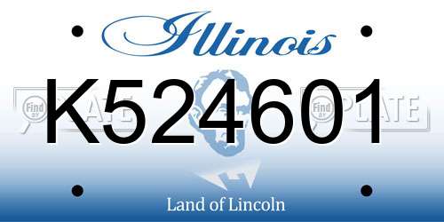 K524601 Illinois License Plate
