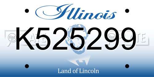 K525299 Illinois License Plate