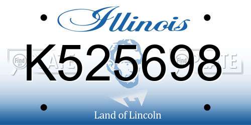 K525698 Illinois License Plate