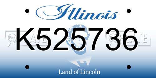 K525736 Illinois License Plate