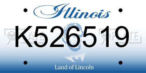 K526519 Illinois License Plate
