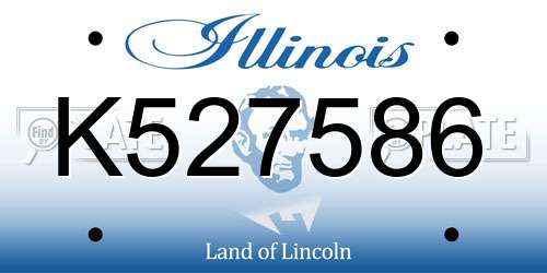 K527586 Illinois License Plate